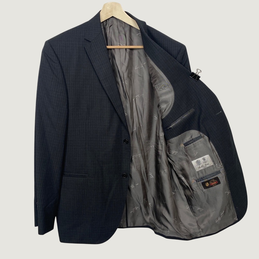 Austin Reed Signature Grey Super 110s Wool Check Suit Sport Jacket Blazer 44R